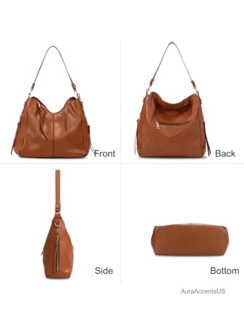 3-in-1 Hobo Bag Crossbody Shoulder PU Leather Purse Set with Wallet